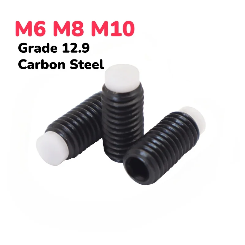 Grade 12.9 Carbon Steel Black Hexagon Socket POM Convex End Point Tip Grub Bolt Headless Set Screw M6 M8 M10