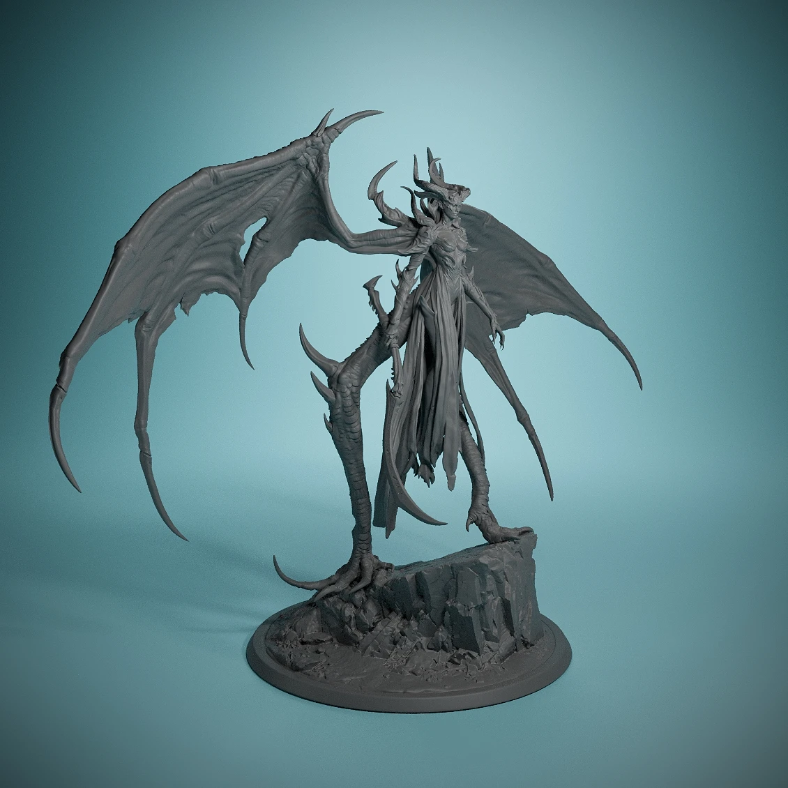DemonQueen - Resin 3D Miniatures - For Tabletop Tactical Gaming Roleplaying - Game Room Dress Up - Hand Painted Models
