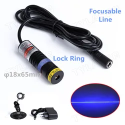 D18x65mm 450nm 5V 10mw 30mw 50mw 80mw Für Stein Schneiden Maschine Fokussierbar Blau Laser Linie positionierung (Freies mit EU Adapter )CE