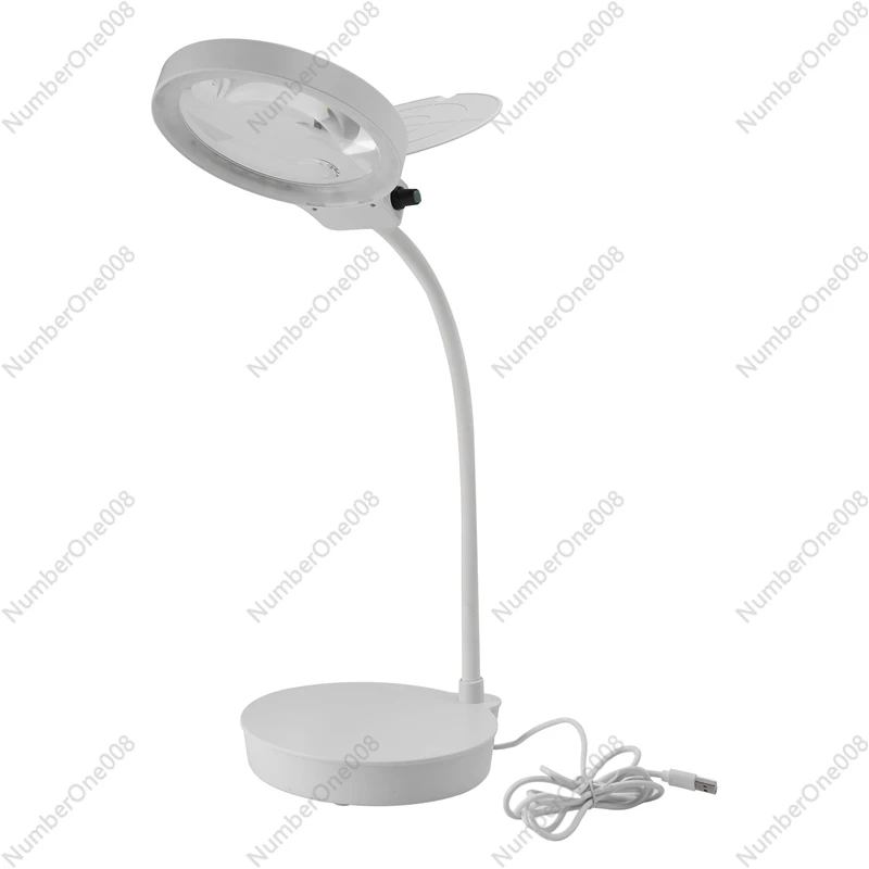 Glass With 36 LED Lights 2X 13X Magnifying Lens Desk Lamp Adjustable Gooseneck Table And Desk Lamp USB Powered Magnifier