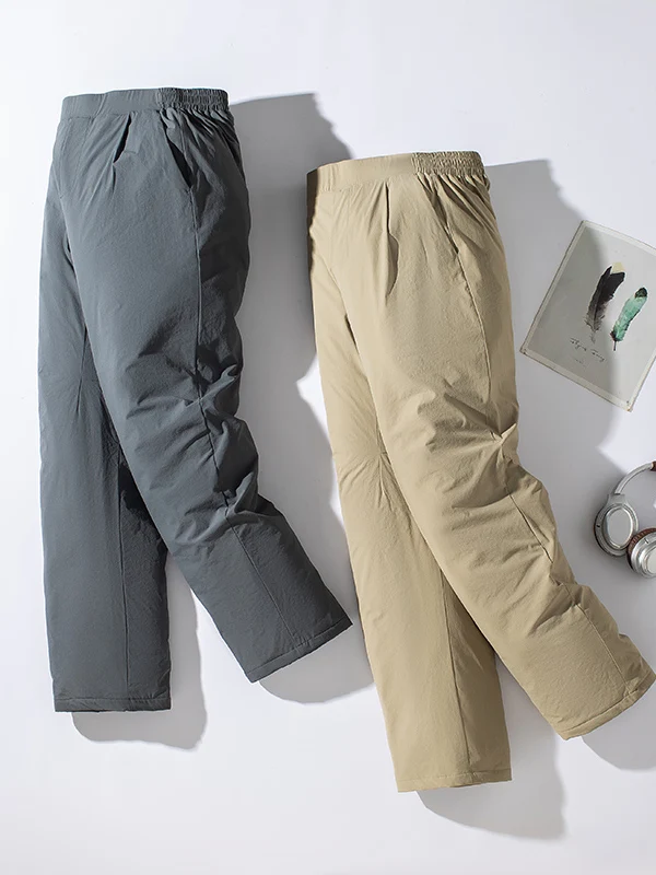 

Уличные зимние повседневные свободные прямые пуховые брюки с защитой от холода, теплые, не пышные мужские и женские ветрозащитные водонепроницаемые модные городские брюки...