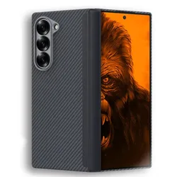 Genuine Real Carbon Fiber Slim Case For Samsung Galaxy Z Fold 6 ZFold6 Matte Thin Flip Hinge Cential Axis Armor Back Cover