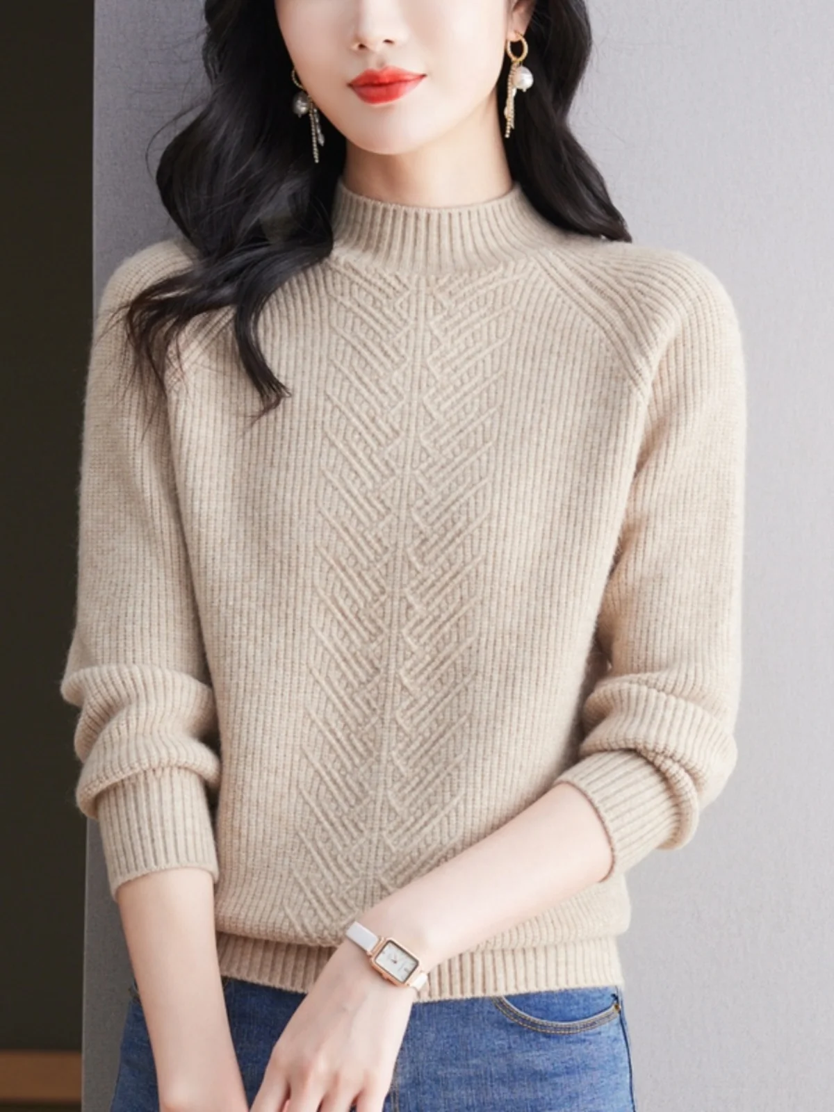 

Женский красный вязаный свитер, модный базовый слой для осени и зимы, праздничный китайский год зодиака, женский теплый длинный...