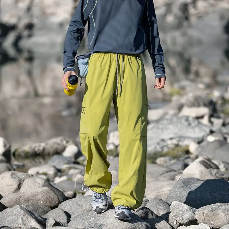 

Loose Men's Casual Pants Spring Autumn New Sle Spor Waterproof Workwear Trousers Straight Leg High Waist Other Material