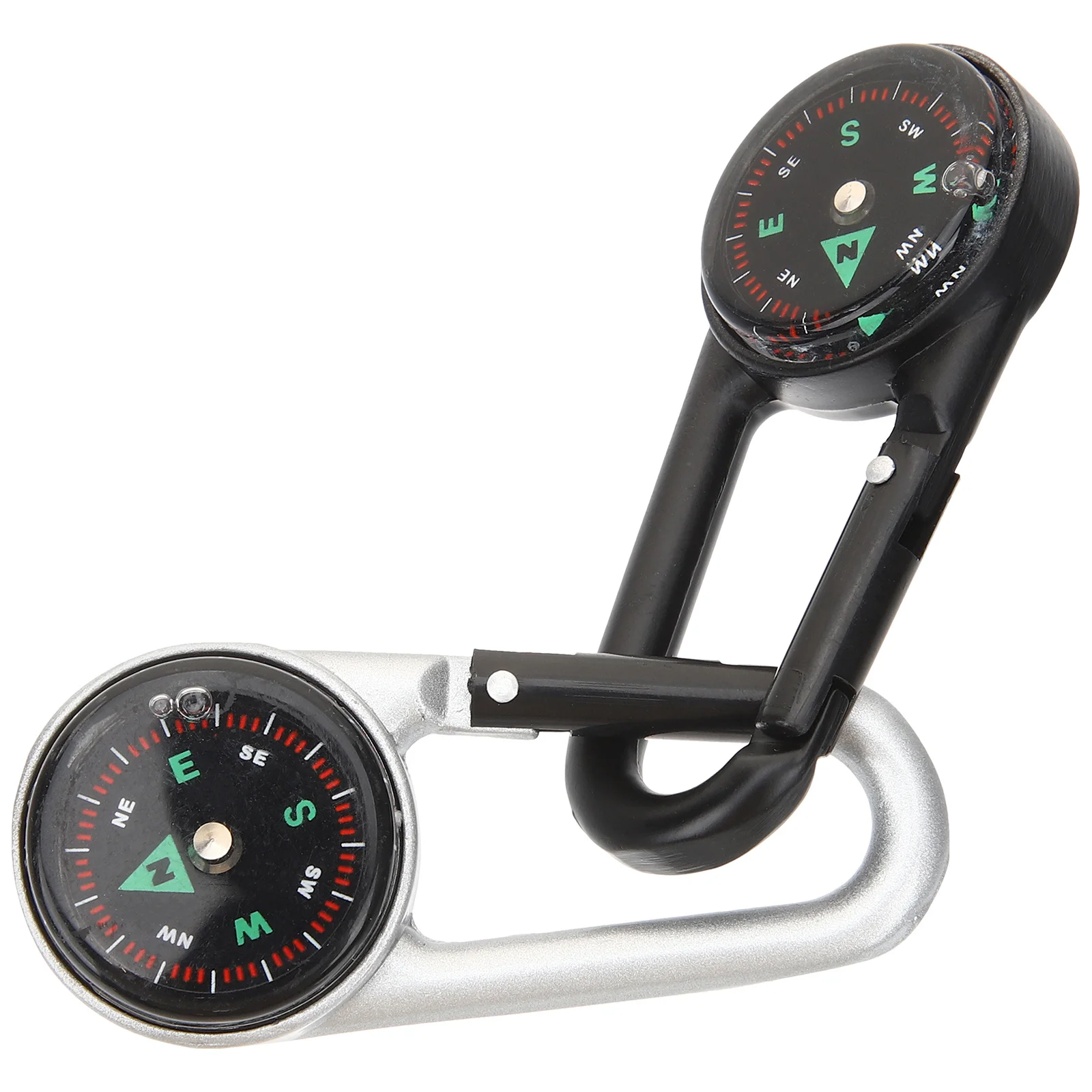 2 قطعة المشي لمسافات طويلة البوصلة حلقة تسلق المفاتيح ملحق الزخرفية لحقائب الظهر والمغامرات في الهواء الطلق البوصلة المفاتيح