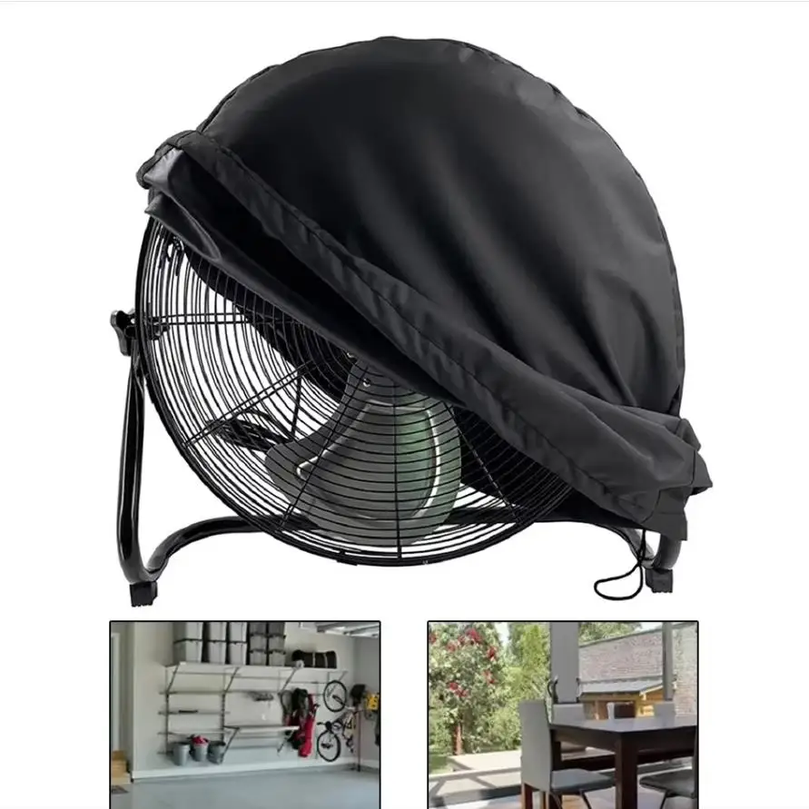 Industrial Outdoor Fan Cover Oxford Fabric Silver Coated Waterproof UV Dust Proof Universal Fit Heavy Duty Protective Case