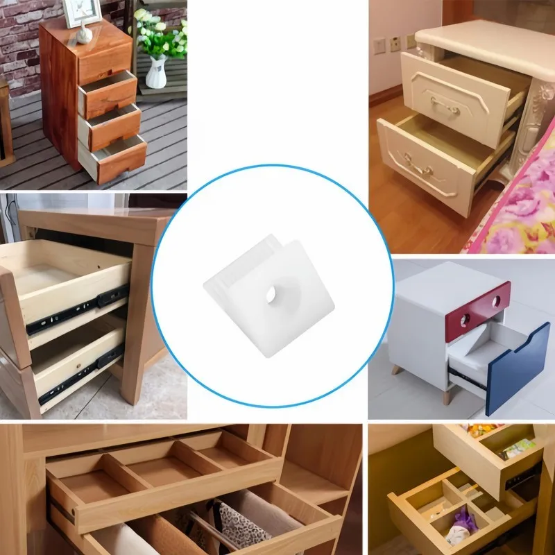 Cales de réparation pour tiroirs, lot de 58, résolvent les problèmes d'affaissement des tiroirs, avec vis et fixations, robustes et durables, installation facile.