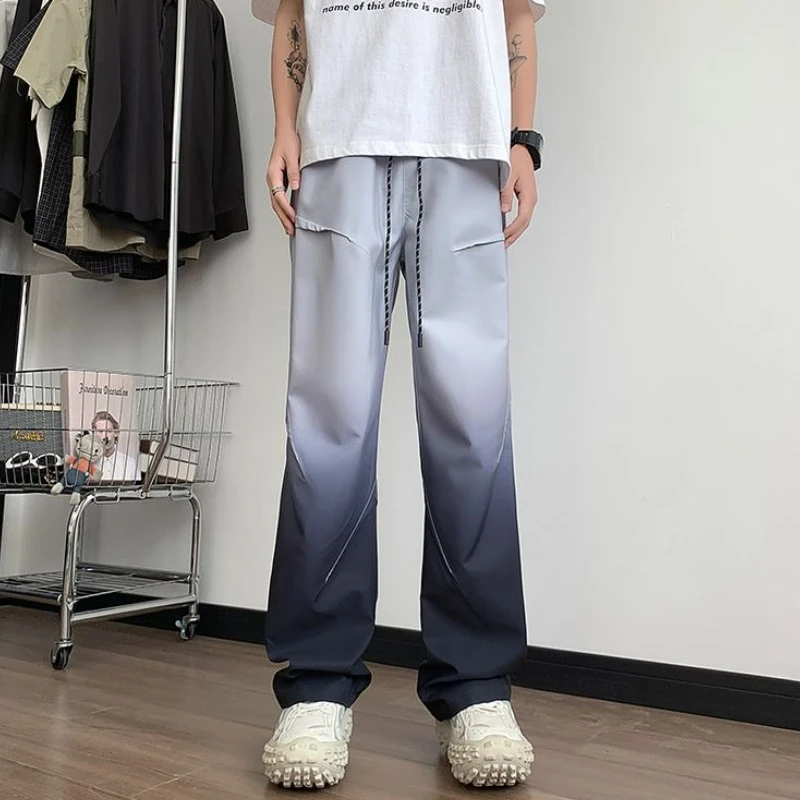 Kontrastfarbe Baggy Herren Casual Gerade Hosen Sommer Original Kleidung Y2k Koreanischer Stil Verkauf Ästhetische Klassische Herrenhose
