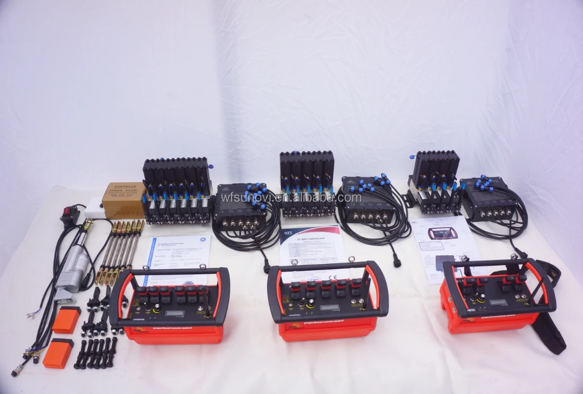SUNOVI Professional Factory 4 palancas de Joysticks Rockers proporciones hidráulicas bomba de hormigón camión grúa Kits de Motor de Control remoto