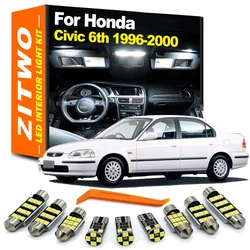 ZITWO 9Pcs Car Indoor Lamp For Honda Civic 1996 1997 1998 1999 2000 VI MK6 6 6th Gen LED Bulb Interior Dome Map Plate Light Kit
