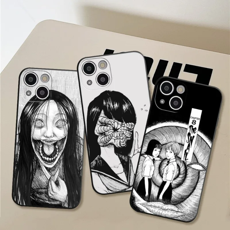 FOR IPhone 14 Horror Comic Junji Ito Tomie Tees Phone Case FOR IPhone 14 13 11 12 Pro 8 7 Plus X Pro MAX XR XS MINI Black Covers