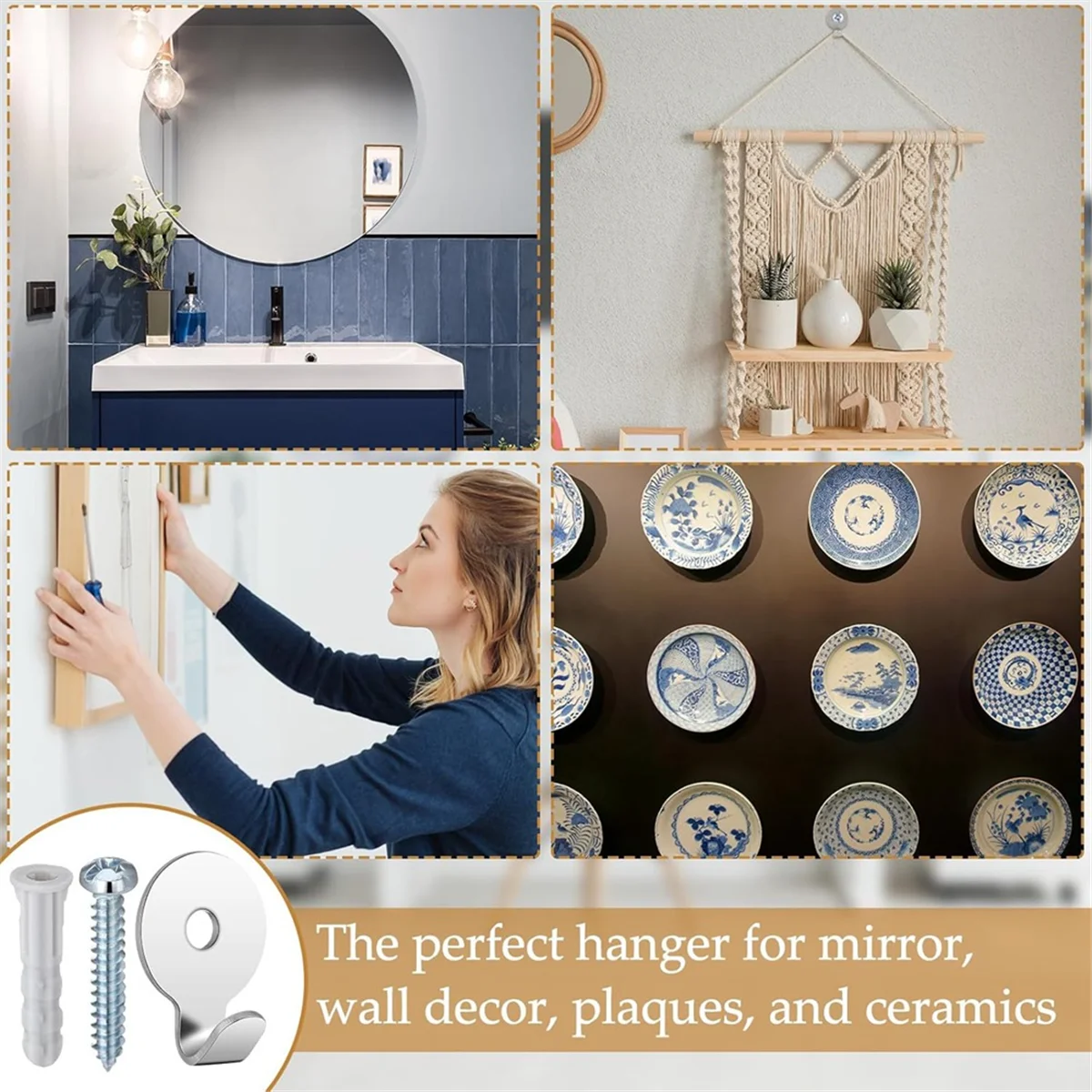 ELBA_30 Lb Utility Hanger Wall Hook Utility Zinc Plated Keyhole 40Pack