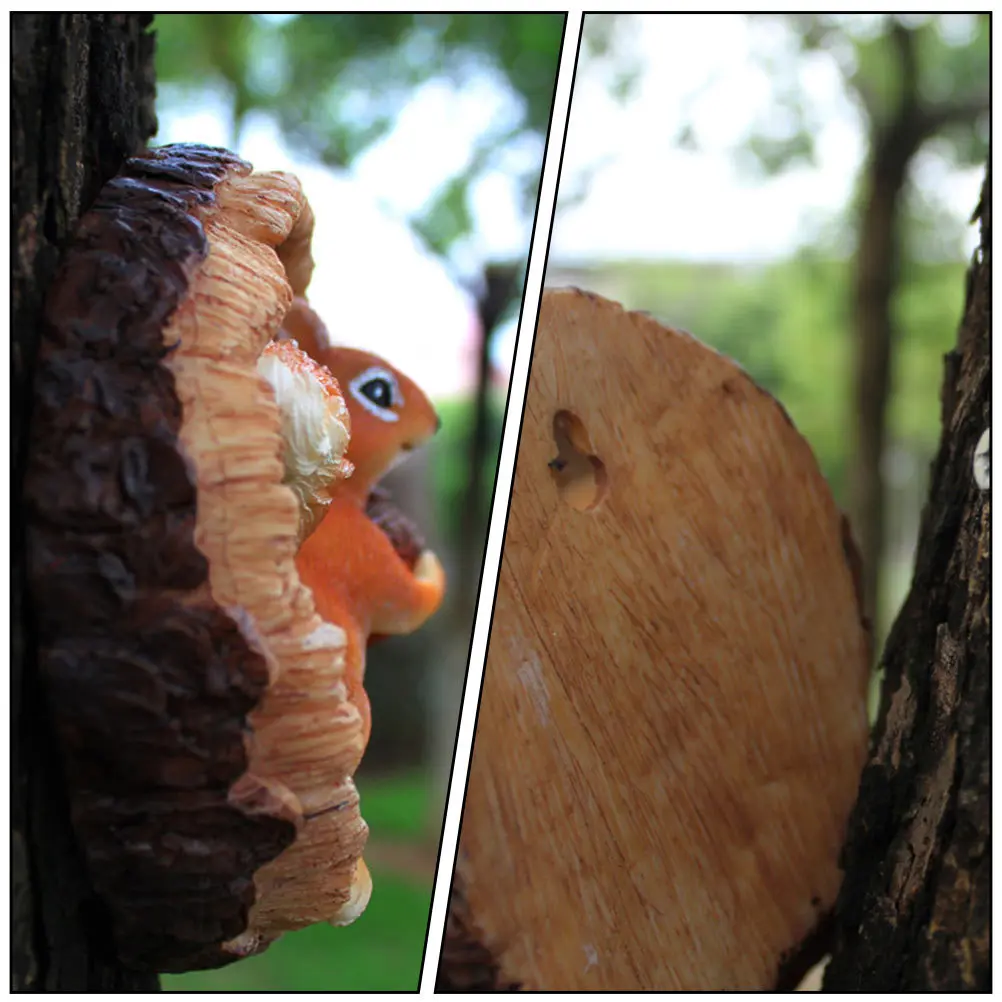 

2 шт., статуя белки, подвеска для сада из смолы, уличный декор для двора, садовый орнамент, скульптура животного, подвеска в виде дерева