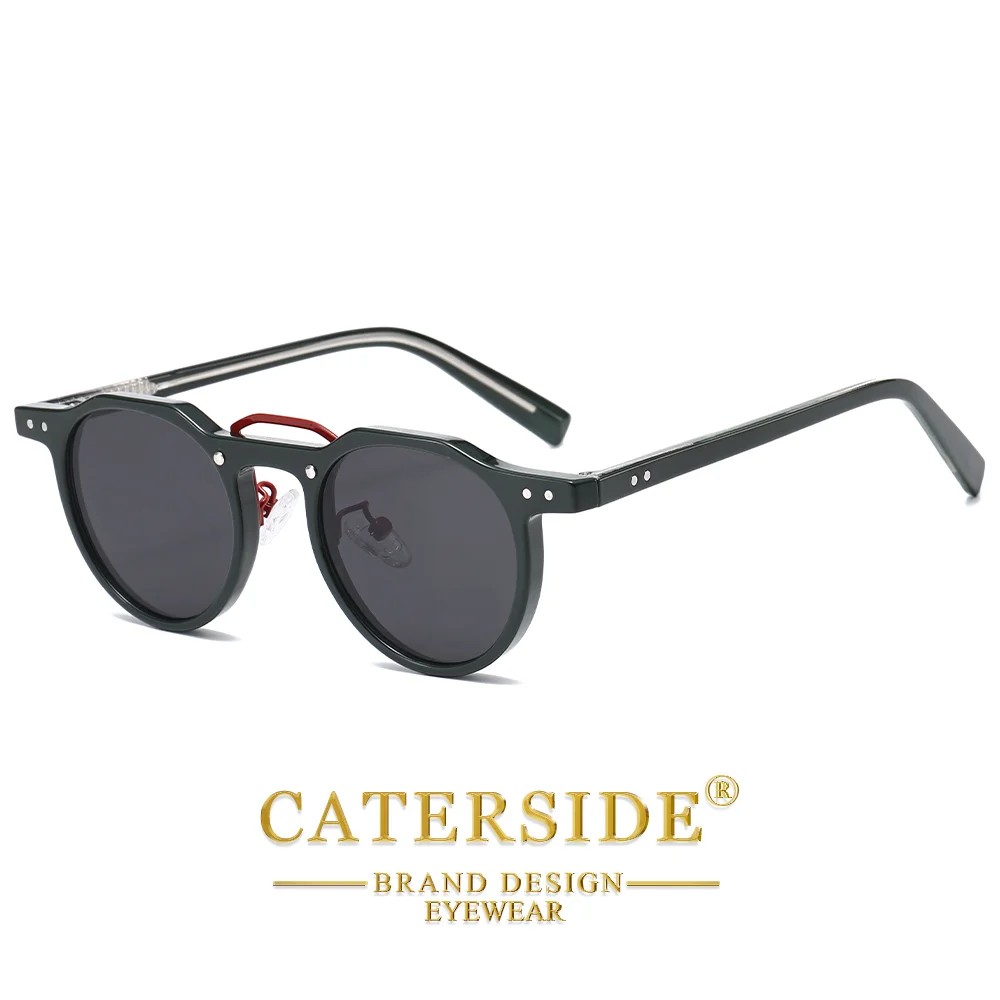 CATERSIDE Retro Punk Herren-Sonnenbrille, runde Sonnenbrille, für Damen, Outdoor, Party, Business, Festival, Geschenk, Brillen, UV400 – Detail 7