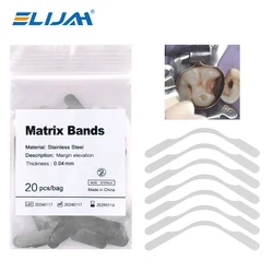 20Pcs/Bag Dental Matrix Bands Tofflemire Stuck Gingival Wall Lift Large Curvature Sectional Contoured Matrices Dentistry Tool
