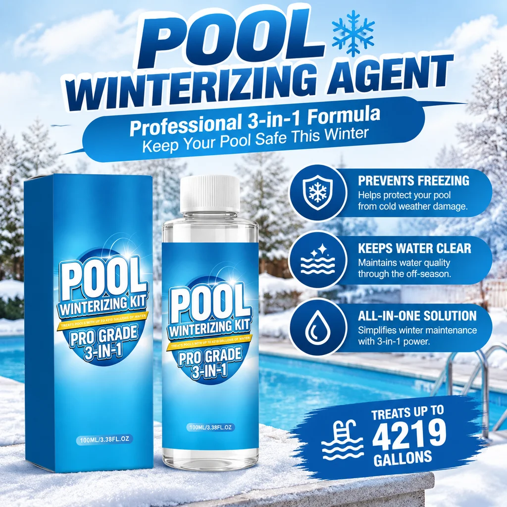 Inground Swimming Pool Chemical Winter Protector Agent Seasonal Water Clarifier Off Time Maintenance Care Liquid Solution 100ml