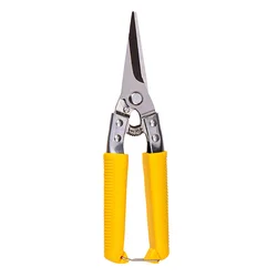 Tin Metal Sheet Scissors Shears Hand Tool PP Handle Straight (Yellow)