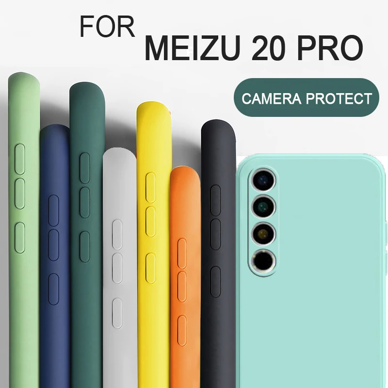 For Meizu 20 Pro Shockproof Square Liquid Silicon TPU Phone Case Meizu 20 Fundas Coque Meizu 18X/Meizu 17 Pro/Meizu 18 18S Pro