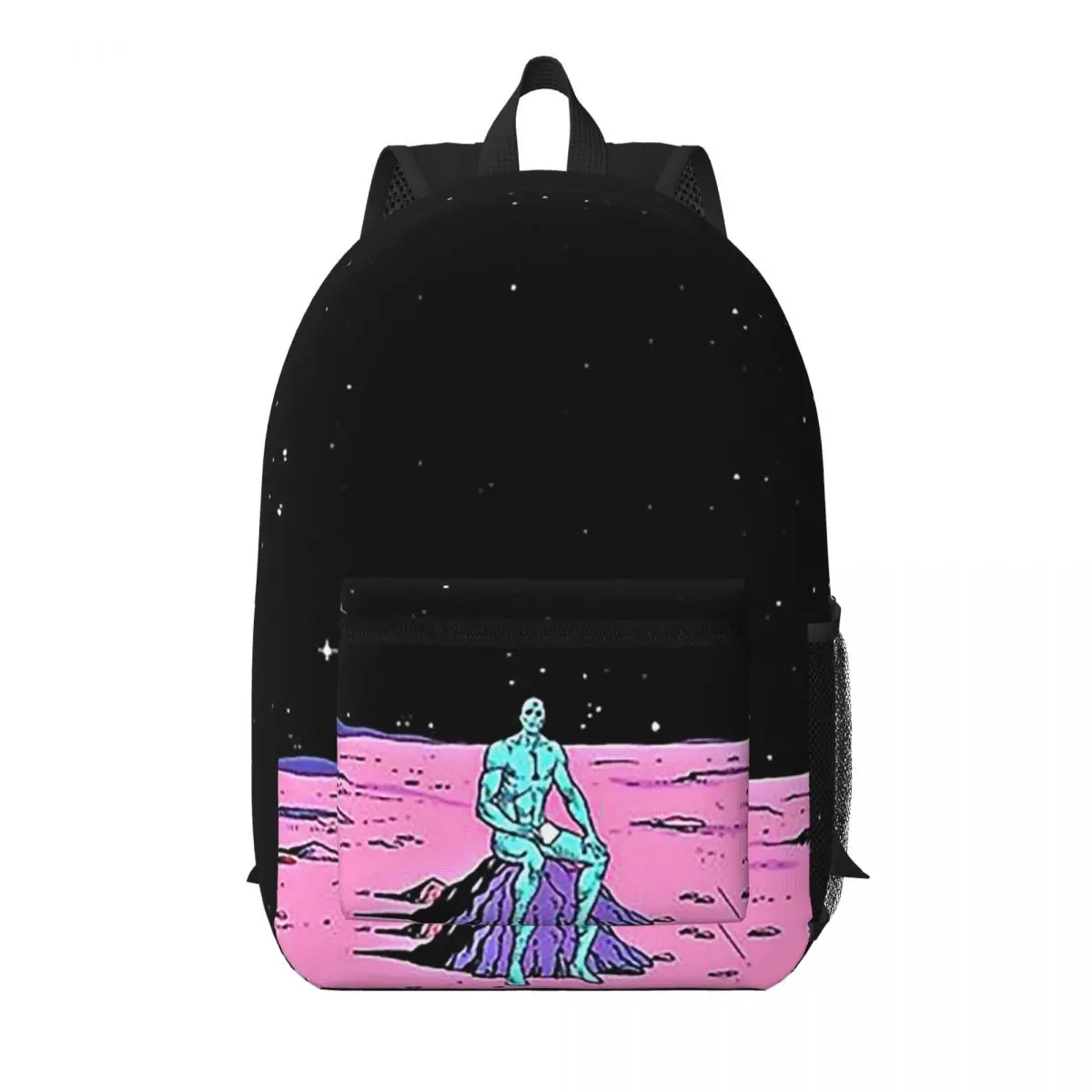 (Fixed) Dr. Manhattan Sitting On Mars (comic) Student Backpack School Bag Hiking Travel Daypack Boys Girls Bookbag Shoulder Bags