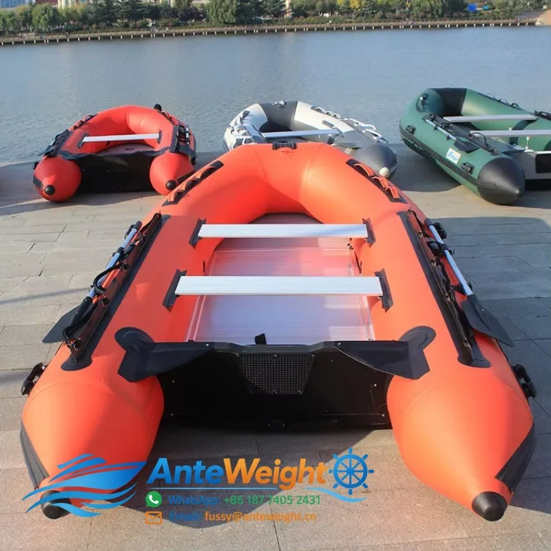 Inflatable Rubber Dinghy Fishing Boat 2m 3m 4m 5m PVC  Air Deck Floor with Motor for Sea