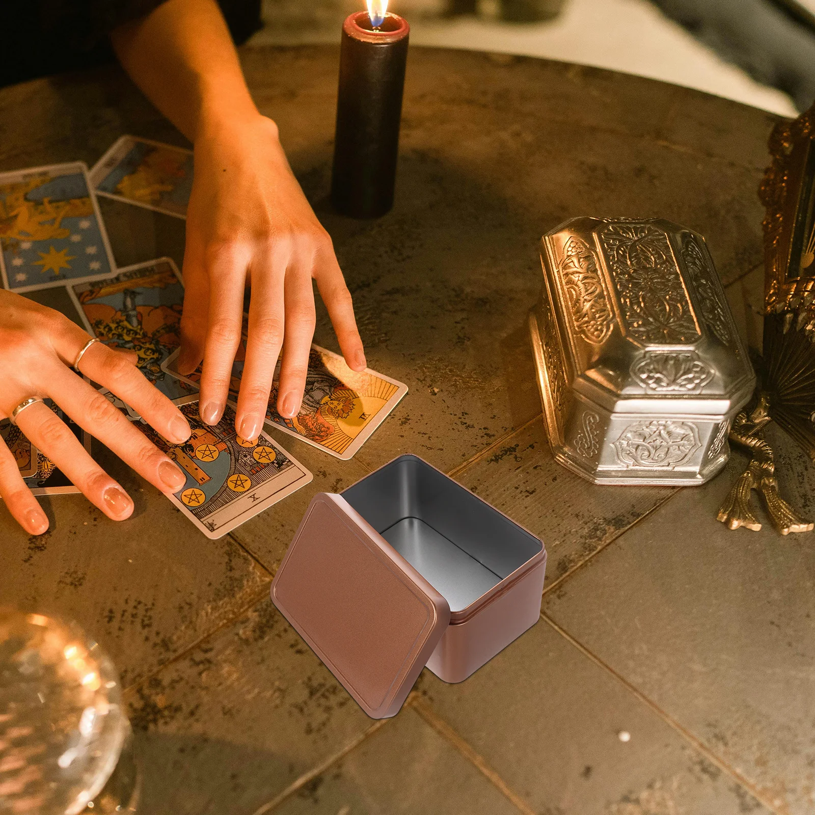 

3pcs Iron Box Storage Tinplate Rectangular Containers Durable Rose Gold Compact Tins For Candy Cookies Tea Small