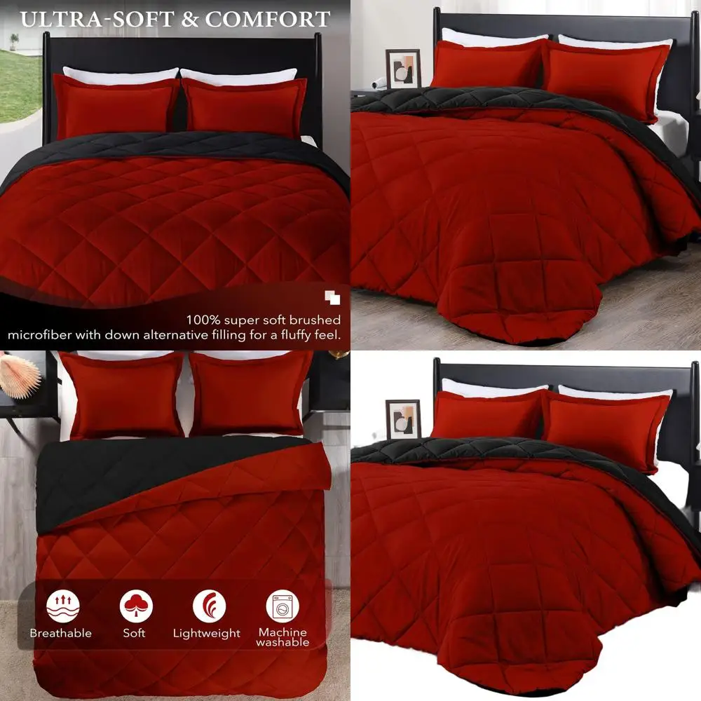 

Комплект постельного белья Red & Black Queen - 3 предмета, мягкое постельное белье для всех сезонов