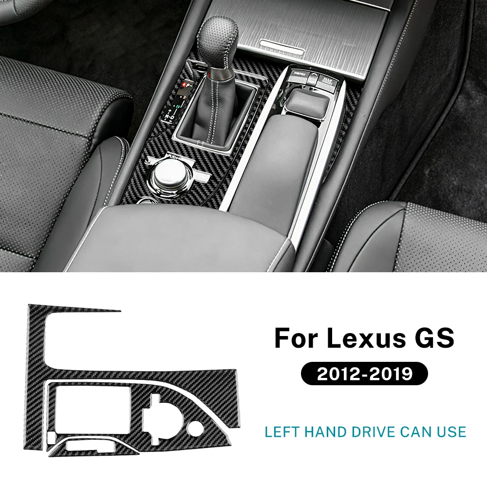 

For Lexus GS 2012 2013 2014 2015 2016 2017 2018 2019 Gear Shift Trim Real Soft Carbon Fiber Sticker car interior decoration