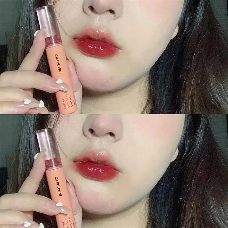 2024 neue 6-Farben-Spiegel färben Lip gloss Feuchtigkeit creme flüssigen Lippenstift wasserdicht lang anhaltende rote Lippen tönung koreanische Make-up Kosmetik