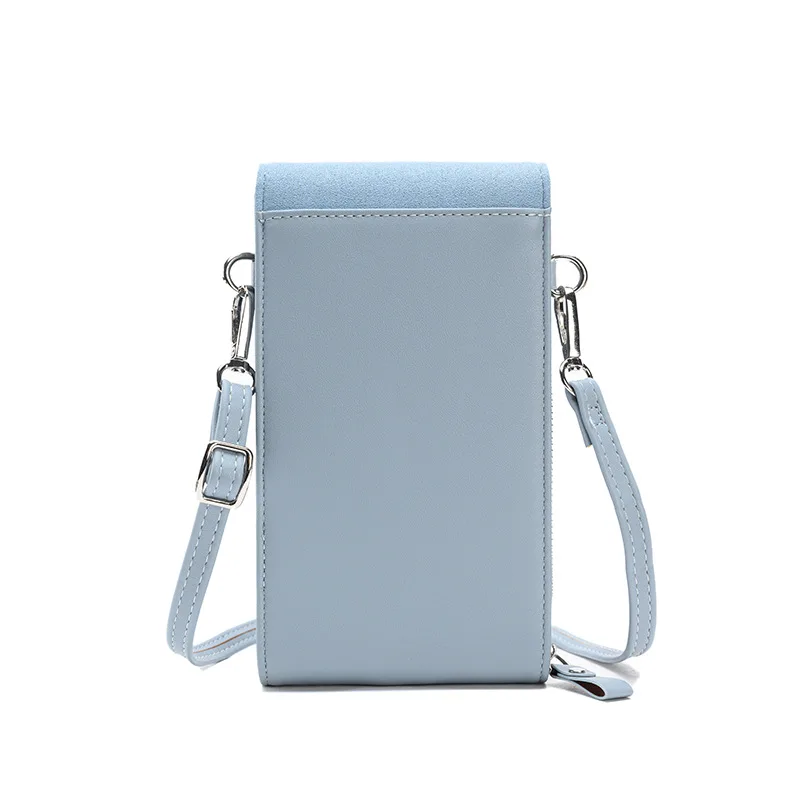 New Wholesale Solid Color Simple Mobile Phone Bag PUWomen's Shoulder Crossbody Bag Cross-Border Hot Sale Women's Wallet