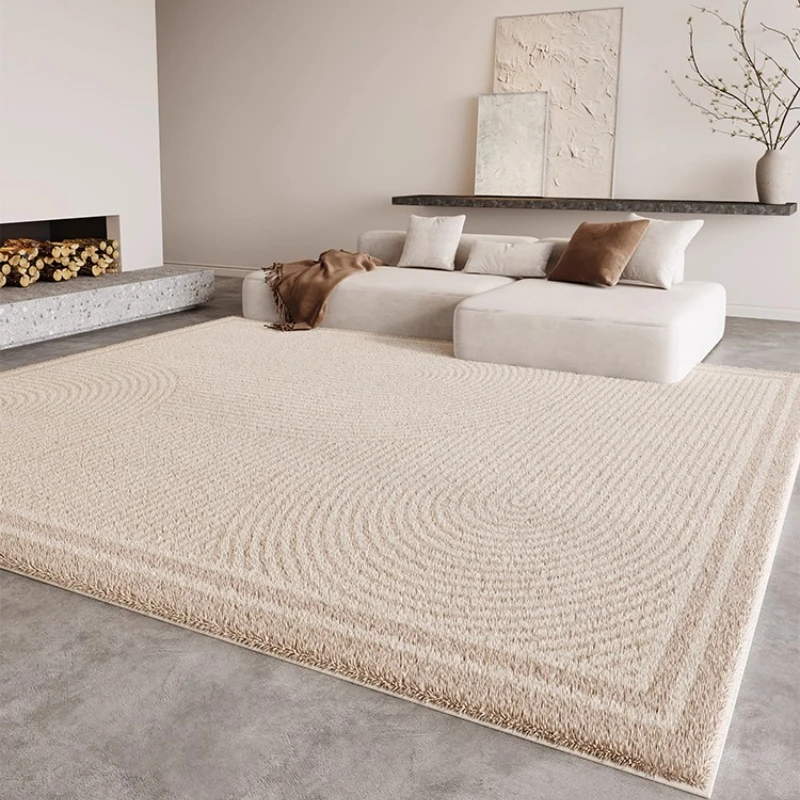 Fluffy Soft Cloakroom Rug Cream Style Living Room Decoration Line Carpet Large Area Rugs for Bedroom Home Thick Plush Floor Mat