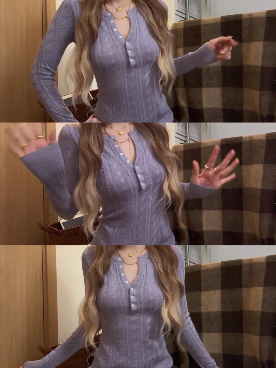 

Sli фиолетовый витой f вязаный свитер с открытым воротником, женский облегающий базовый слой, топ, сладкий и пряный свитер для девочек, осень-зима