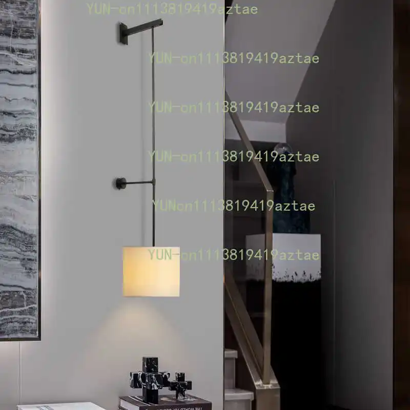 Nordic light luxury creative long pole cloth cover wall lamp background wall villa hotel clubhouse room corridor aisle bedside