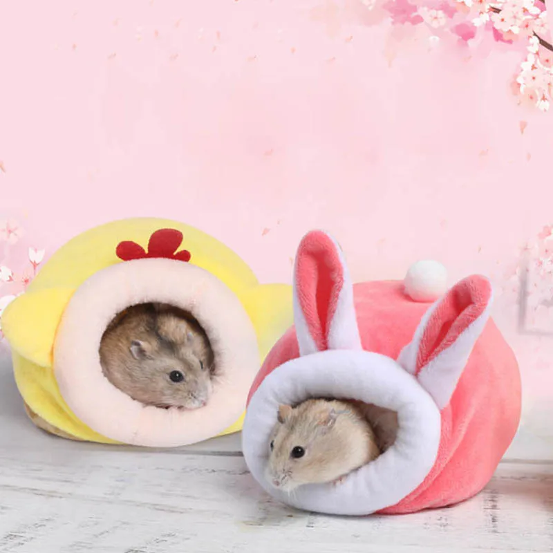 Cute Hamster Cotton House Soft Plush Sleeping Bag Small Animal Nest Guinea Pig Breathable Warm Rooms Hamster Accessories