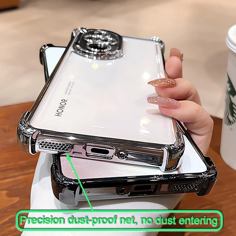 Four Corners Thickening Shookproof Plating Silicone Soft Case For Huawei Honor 200 Pro 100 90 80 70 60 50 X9a X9b Cover Honor200