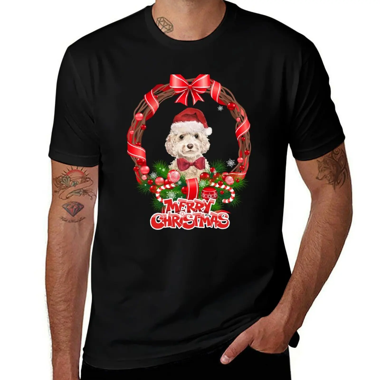 Funny Cockapoo christmas T-Shirt Work Outdoor for Men T-Shirt