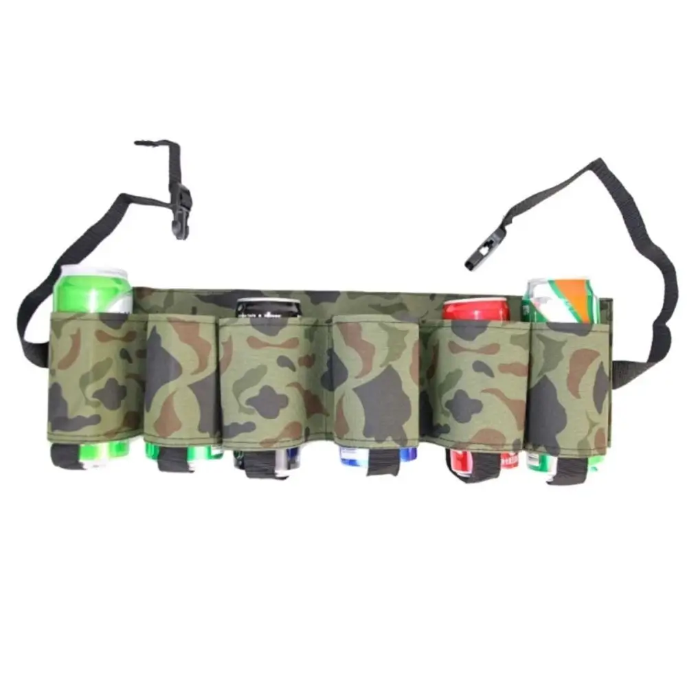 

6 Pockets Beer Storage Waist Bag Camouflage Adjustable Beverage Storage Fannypack Stable 6 Cans Beer Belt Holder Waist Pack
