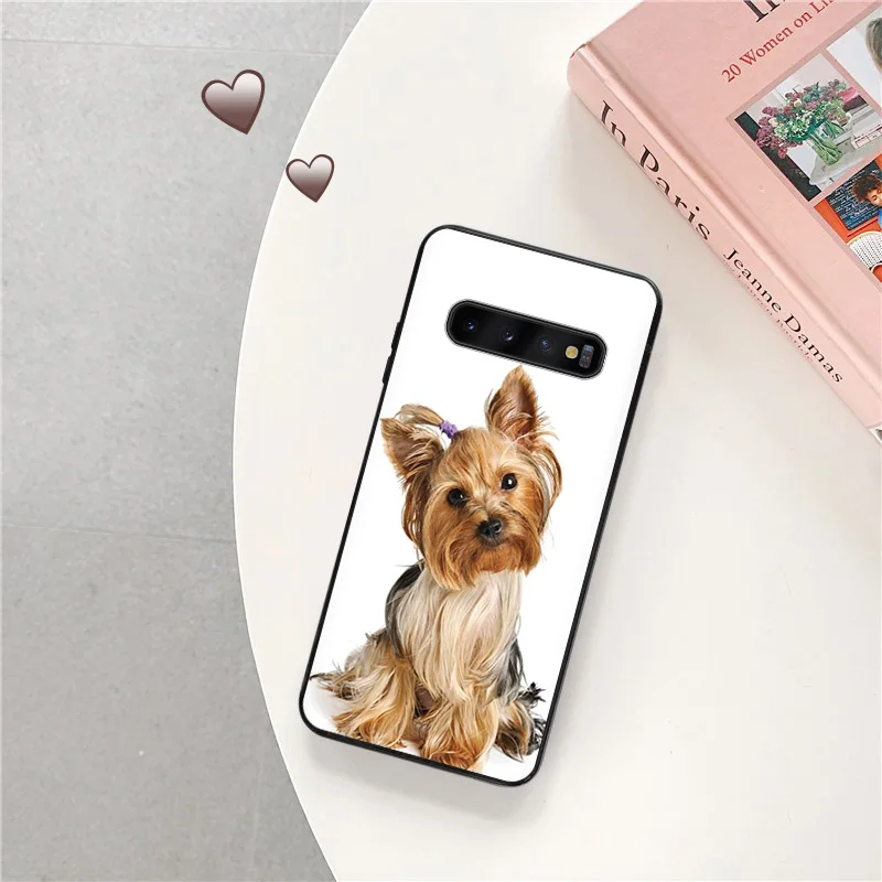 Soft Case for Samsung Galaxy S23 5G S22 Plus S21 FE S20 Ultra S10 Lite S9 S8 Love Yorkshire Terrier Dog Black Phone Cases Cover