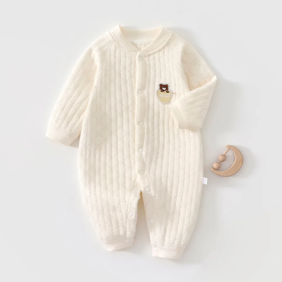 AYNIGIELL بذلة لحديثي الولادة للخريف والشتاء، ملابس أطفال بناتي من القطن الخالص عالية الجودة من عمر 0 إلى 18 شهرًا ملابس خارجية للأطفال الأولاد