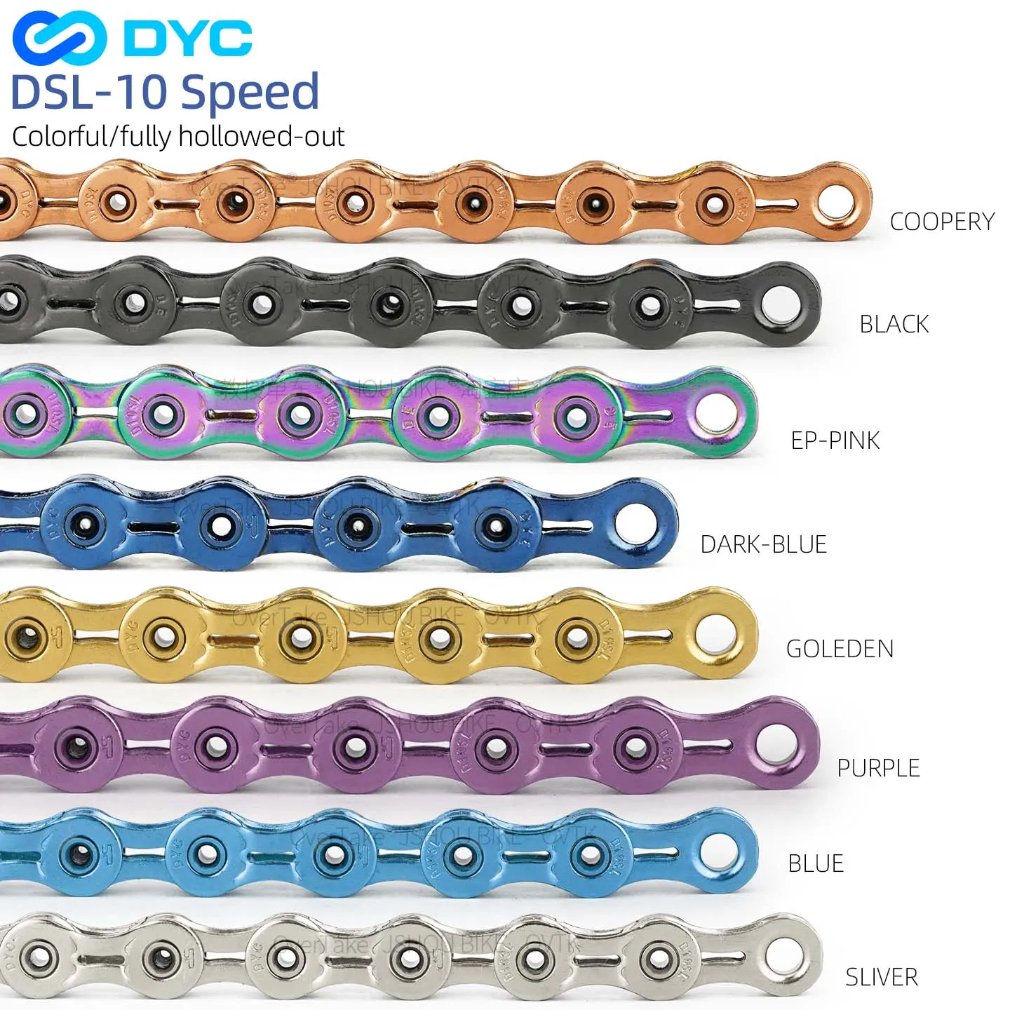 DYC 10/11 speed Bike Chain Ultra-light weight Colorful Hollowed-out MTB Road Bicycle For shimano SRAM DA Shimano Cycling parts - view 2