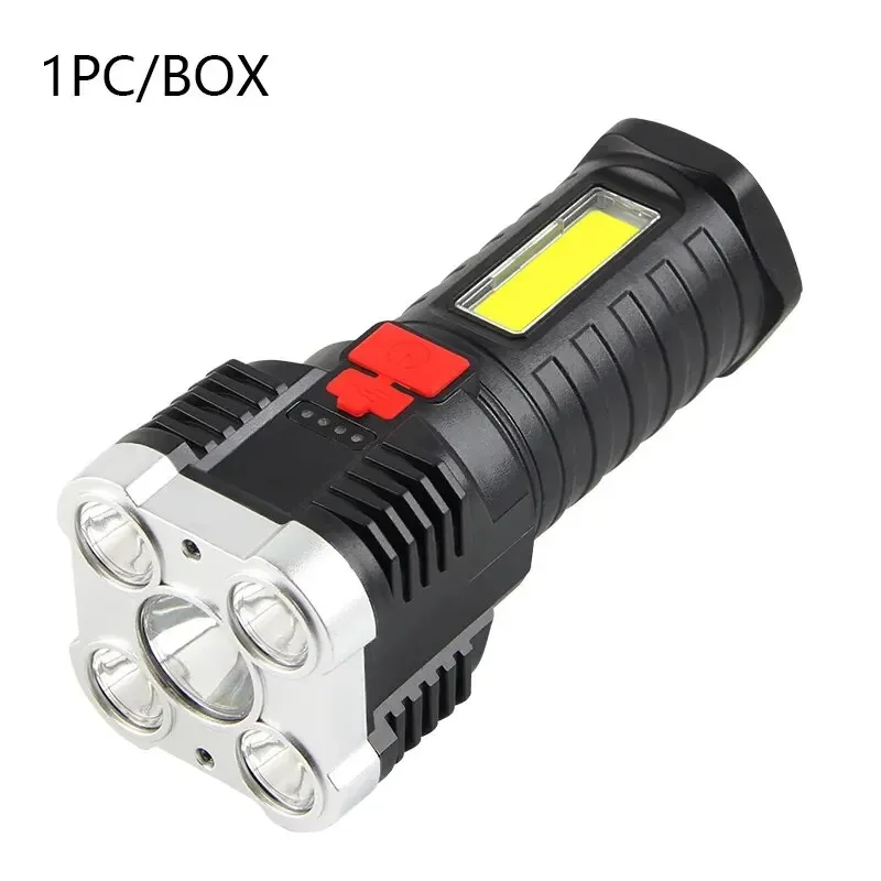 

High Power Rechargeable Flashlight Side Light 3 Lighting Modes Portable Waterproof Torch for Camping Outdoor Adventure Use