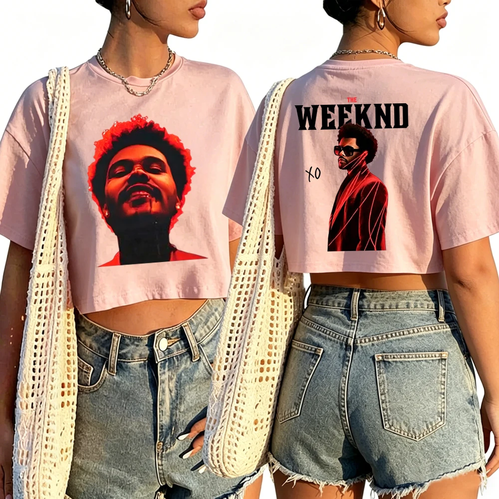 2026 The-Weeknd World Tour Shirt Women O-Neck Short Sleeves Crop Tops T-shirt image 3
