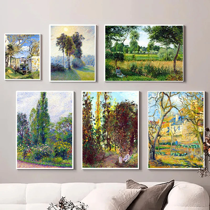 Abstract Camille Pissarro Nature Landscape – Poster Print Frameless Canvas for Living Room Home Decoration Cuadros
