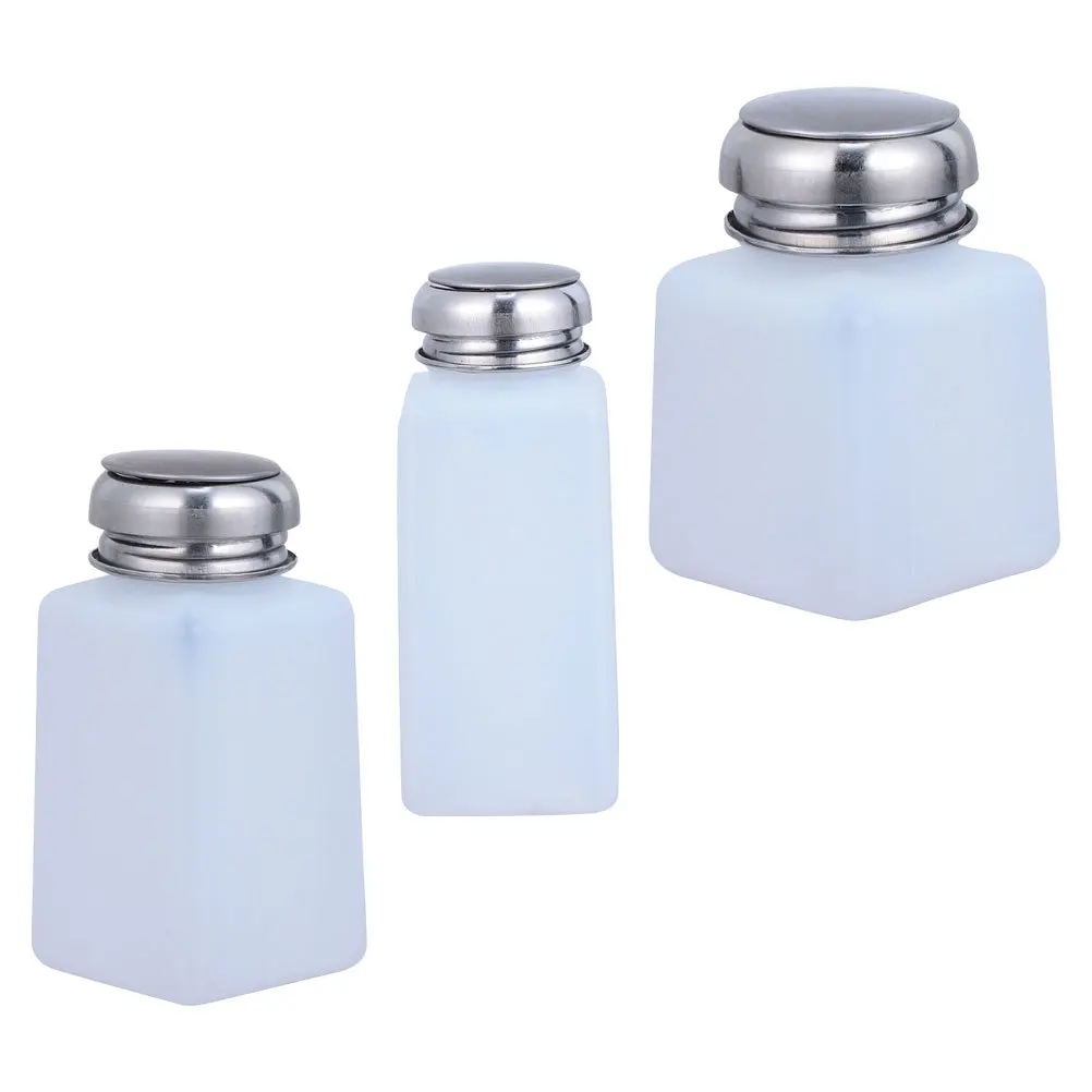 3 قطعة دفع تصميم زجاجات الكحول مكافحة ساكنة البلاستيك إعادة الملء زجاجات تخزين السائل لمختبر الاستخدام الصناعي مكافحة ساكنة زجاجة