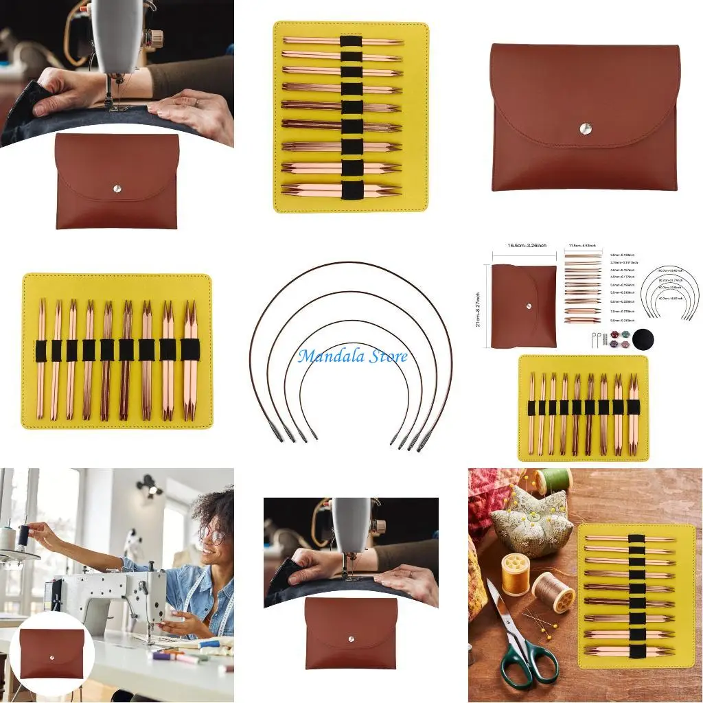 

U2JC Circular Knitting Needle Set with Case and Accessories Size From 3.5mm to 8.0mm Knitting Needle Crochet Hook Set