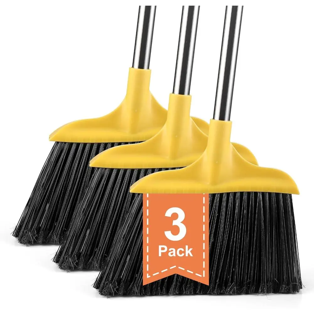 

3 упаковки сверхмощных метлы для улицы, 59 дюймов — коммерческий класс или патио, гараж, ресторан, вестибюль, торговый центр, рынок, олия, кухня, капа