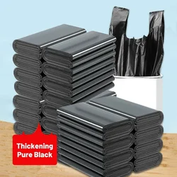 50/100pcs with Handle Food Storage Bag Garbage Bag Black Kitchen Living Room Large Thickened Garbage Bag Fresh Home Garden