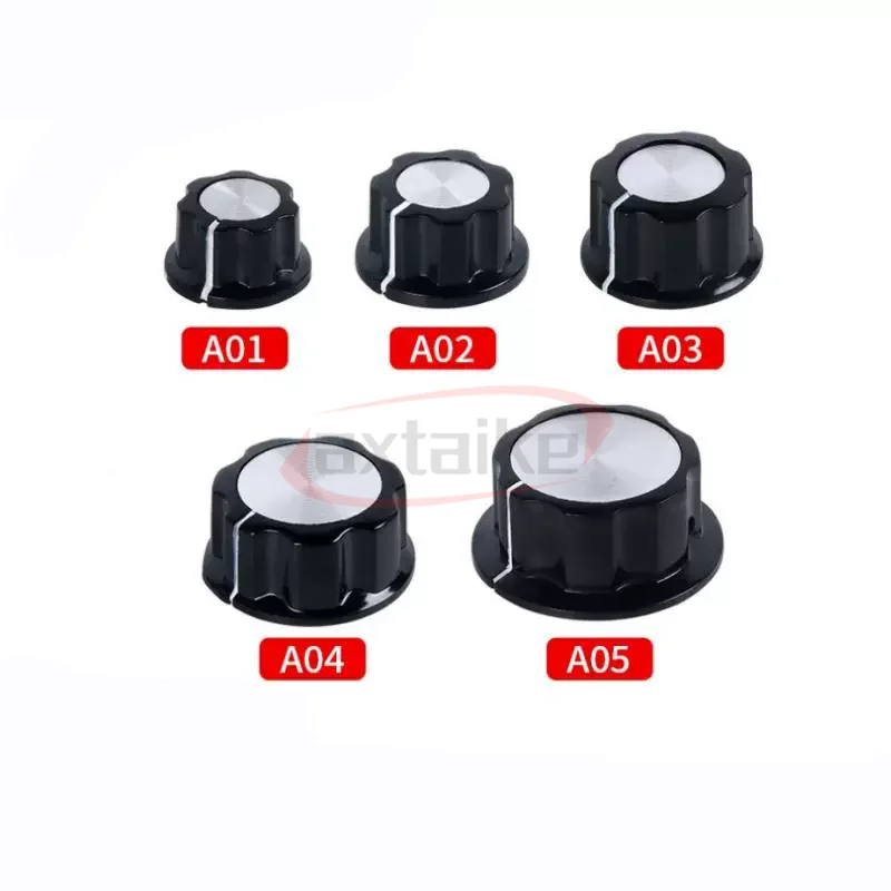 5 Peças RV24YN20S WTH118 WXD3 3590S WH148 RV/RK09 Tampa de Botão de Potenciômetro com Furo de 6mm MF-A01 MF-A02 MF-A03 MF-A04 MF-A05 Chave Rotativa