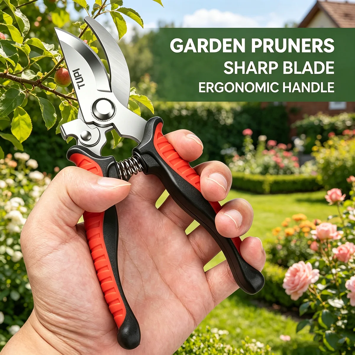 Pruning Tools Fruit Picking Scissors, Gardening Hand Pruning Snips Titanium Coated Precision Bonsai Hand Edgers