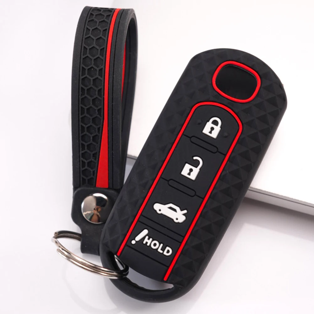 Soft Key Holder With Wrist Strap For Mazda 3 Axela 6 Atenza CX3 CX5 CX8 CX9 CX30 CX50 CX60 MX5 MX30 Daily Use Premium Protective