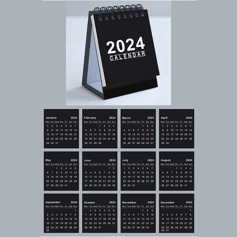 2024 Mini-Tischkalender, multifunktionale Verzierung für Zuhause, Schule und Büro